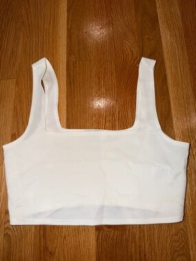 Classic White Square-Neck Crop Tank